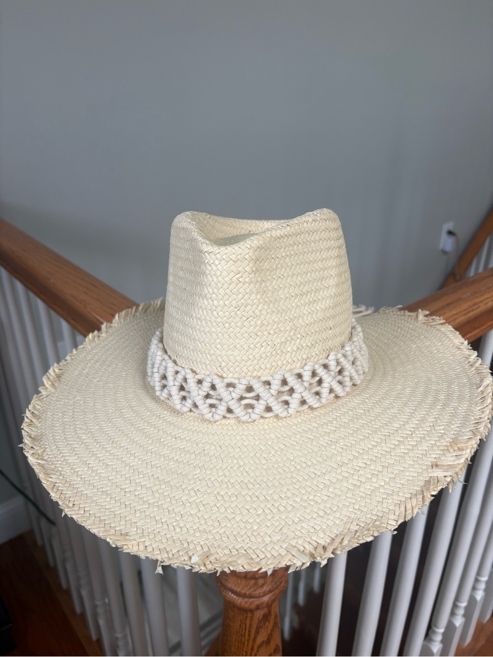 Sonoma Cream Straw Cowgirl Vibe Fedora with Braided Macramé Band